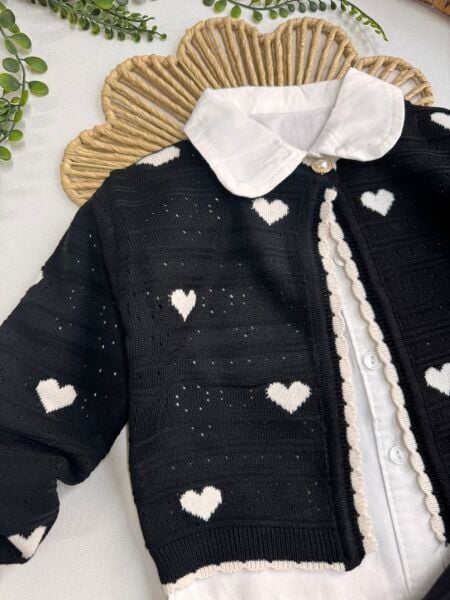 Asar Kids Triko Kalpli 3'lü Set - Siyah