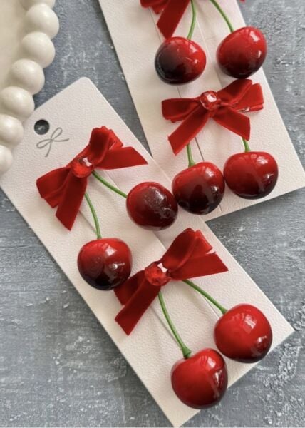 Asarkids  Kiraz Aplikeli Toka - Kırmızı