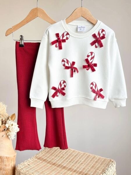 Yeni Yıl Detaylı Taytlı Takım - Bordo