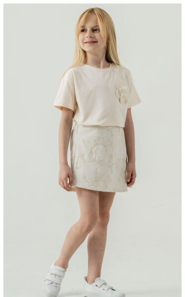 Şort Etekli Zeynep Takım - Krem