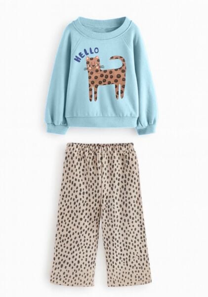 Kedili Leopar Desenli 2’li Set - Mavi