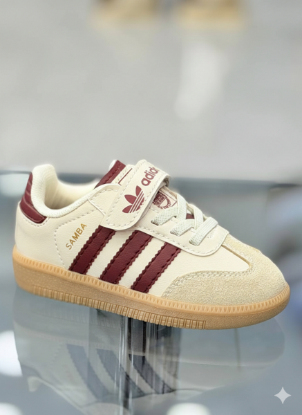 Asarkids 3 Çizgili Spor Ayakkabı - Krem Bordo