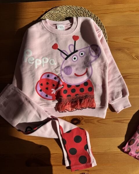 Peppa Baskılı Takım - Pembe