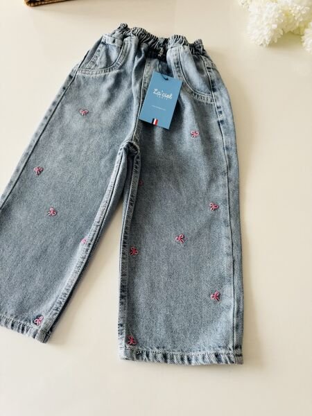 La'ciel Paris Fiyonk Nakışlı Pantolon - Mavi