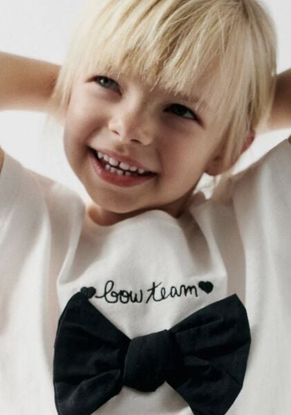 Asarkids La'ciel Paris  Fiyonk Aplikeli Tişört - Beyaz