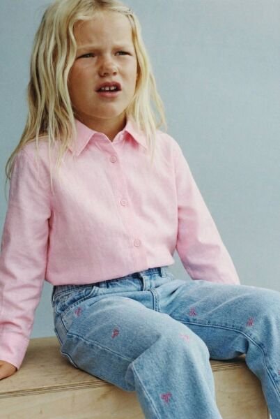 La'ciel Paris Dokuma Basic Gömlek - Pembe