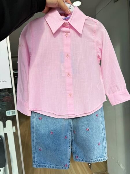 La'ciel Paris Dokuma Basic Gömlek - Pembe