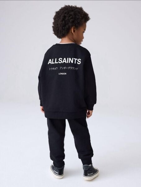 Kore Yazı Sloganlı Basic Eşofman Takımı - Siyah