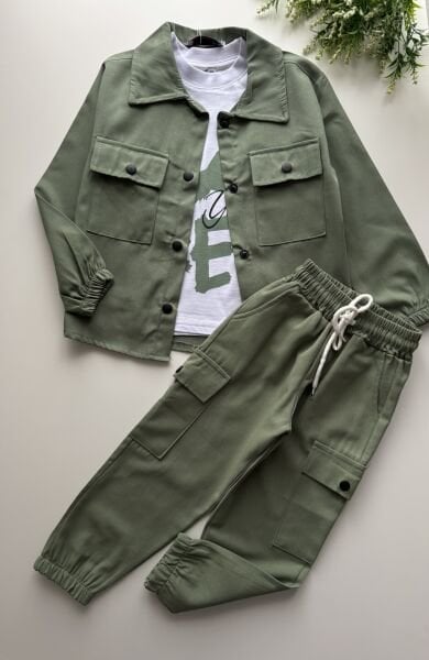 Gabardin Kumaş 3'lü Set - YeşiL