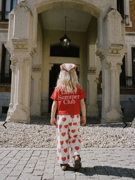 Asarkids Kalp Baskılı Balon Pantolon Tişört 2’li Set - Kırmızı Beyaz