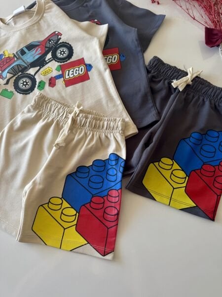 Baskılı Aras Takım - Krem