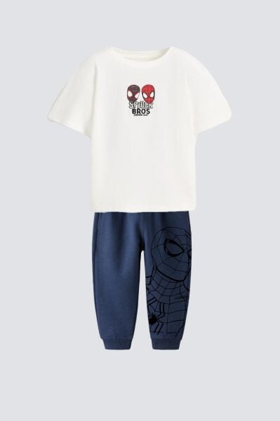 Asarkids Örümcek Adam 2'li Eşofman Takımı - Beyaz Mavi