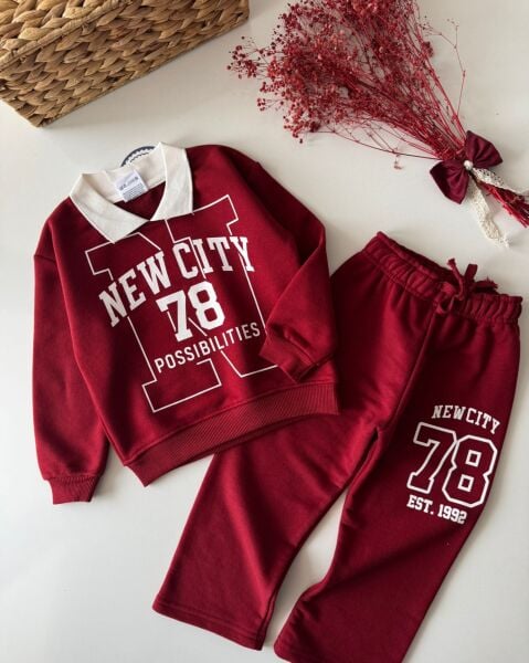 Yakalı Kolej Takım - Bordo