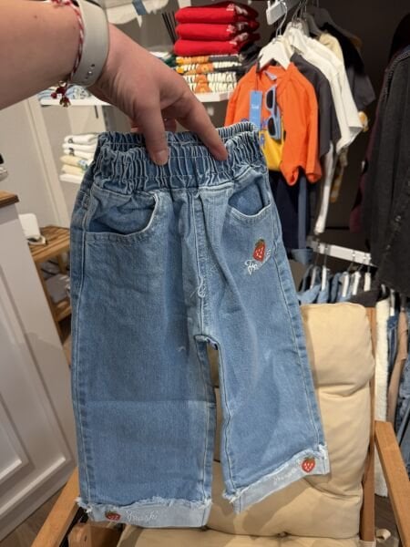 Asarkids  Çilek Nakışlı Pantolon - Mavi