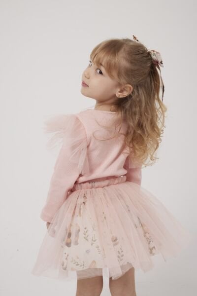 Asarkids Tütü Etekli Kolları Tüllü 2'li Takım - Pembe