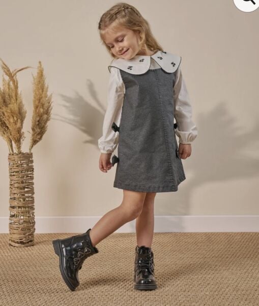 Asarkids Yaka Detaylı Simli Fiyonklu Jile - Siyah