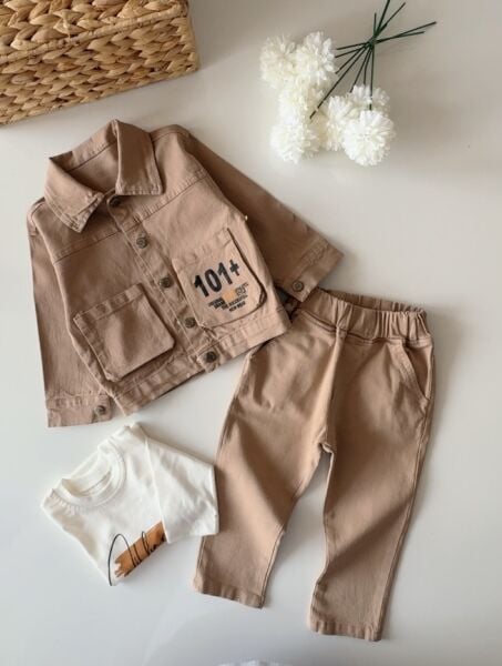 Cep Detaylı 3'lü Set - Kahverengi