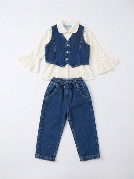 Asarkids Fisto Kolları Dökümlü Gömlek - Krem