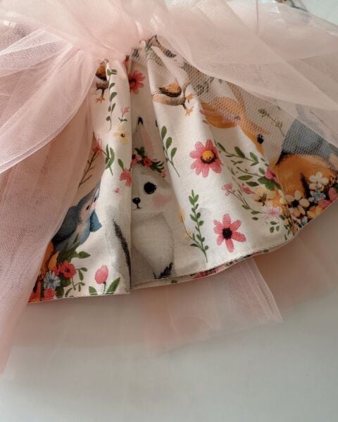 Asar Kids Tütü Etekli Ribana Etekli 2'li Takım - Pudra Pembe