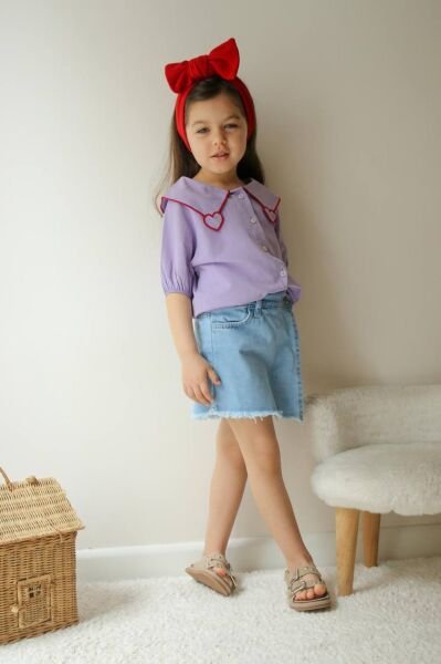 Şort Etekli 2'li Kalben Takım - Lila