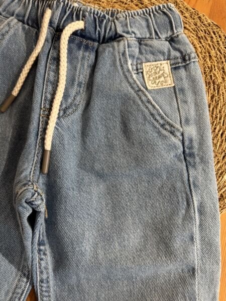 Beli Lastikli Denim Pantolon - Mavi