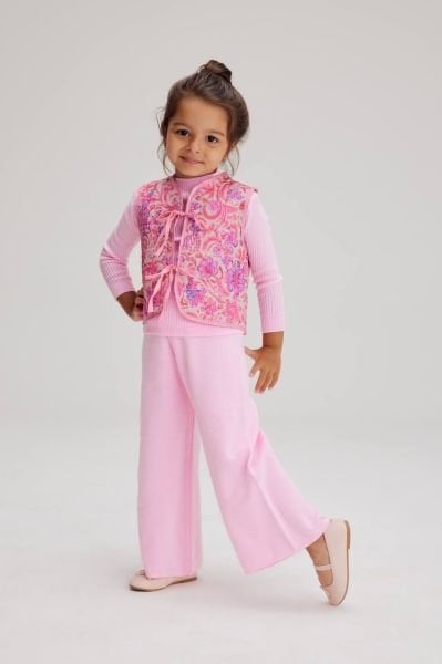 Kaşkorse Kapitone Yelekli 3^lü Set - Pembe