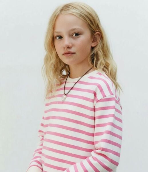 La'ciel Paris Atlas  Çizgili Uzun Kollu Tişört - Pembe