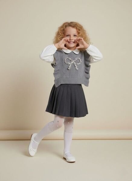 Asarkids Pul Payet Fiyonklu 3'lü Set - Gri Gümüş