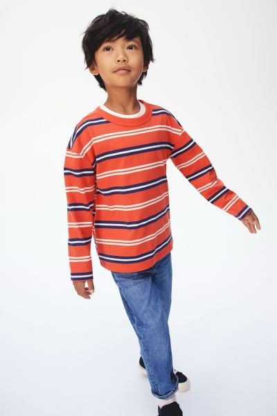 Uzun Kollu Atlas  Tshirt - Kırmızı