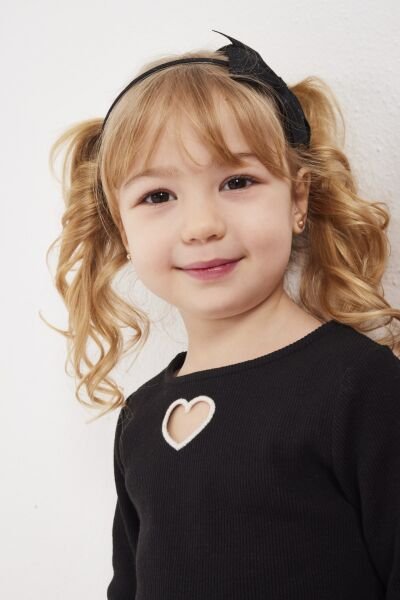 Asarkids Kalp Nakışlı Tütü Etekli Takım - Siyah