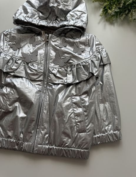 Kelebek Aplikeli Serap Yağmurluk - Gümüş