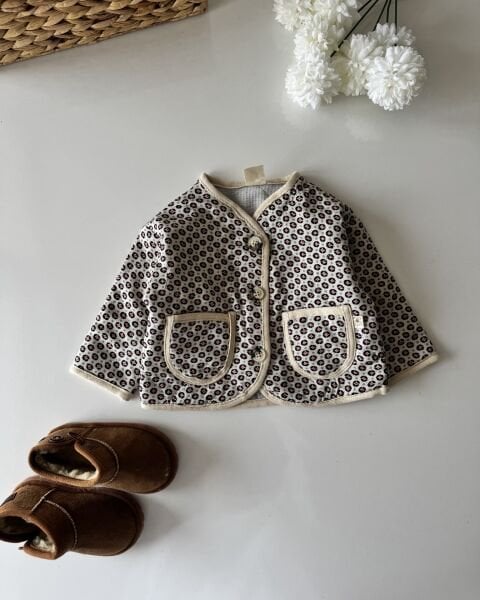 Kapitone Bebek Ceket - Desenli