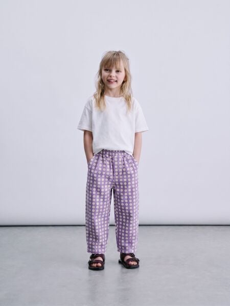 Asarkids La'ciel Paris Papatya Desenli Balon Pantolon -Lila