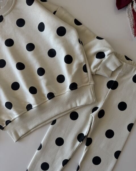 Puantiyeli Taytlı Takım - Krem