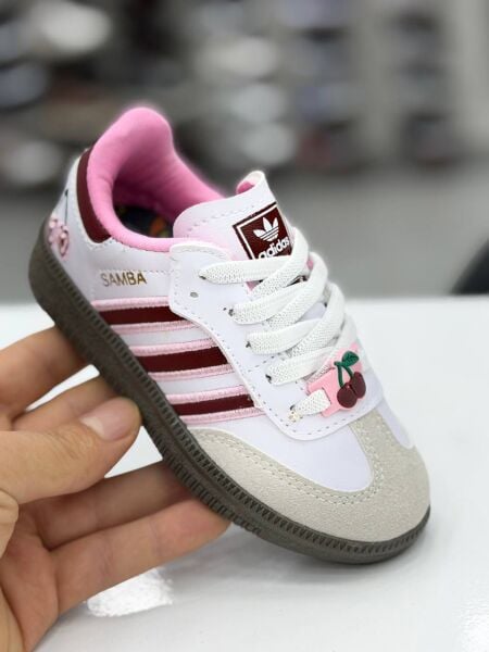 Asarkids 3 Çizgili Kiraz Spor Ayakkabı - Krem