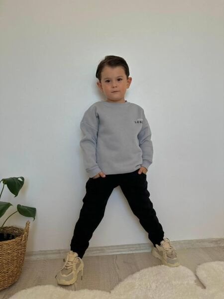 Şardonlu Basic 2'li Takım - Siyah Gri