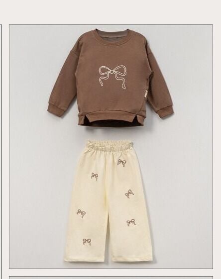 Fiyonk Baskılı Takım - Kahve