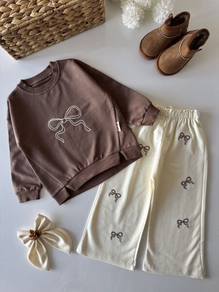 Fiyonk Baskılı Takım - Kahve