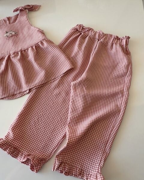 Asar Kids Pötikareli Askılı 2'li Takım - Kırmızı