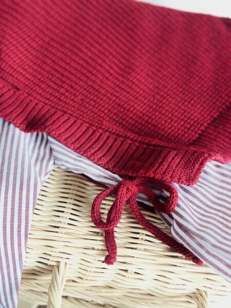 Triko Süveterli Gömlek Detaylı Taytlı Takım - Bordo