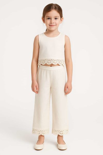 Fistolu Hafif Crop Zaynep Takım - Krem