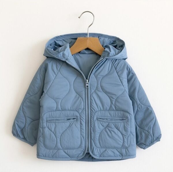 Kapitone Ceket - Mavi