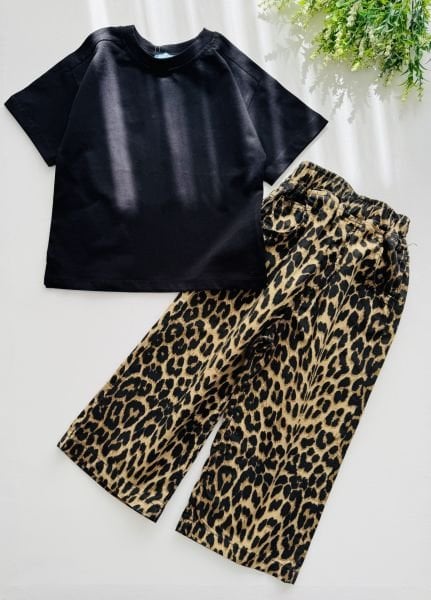 Leopar Pantolonlu Melis Takım - Kahve