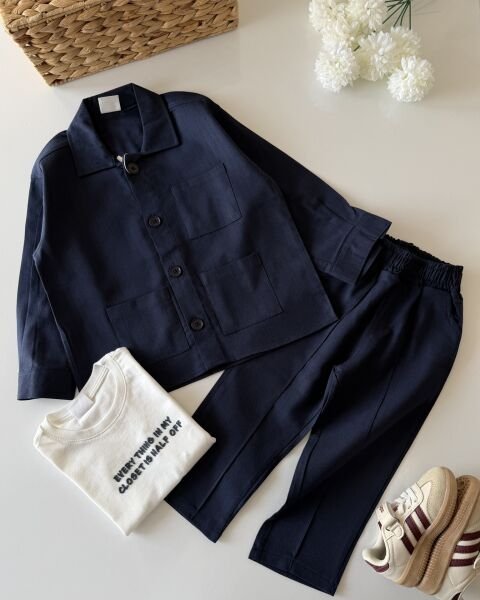 Asarkids Gömlekli 3'lü Set - Lacivert