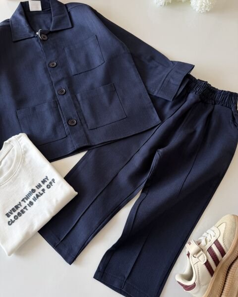 Asarkids Gömlekli 3'lü Set - Lacivert