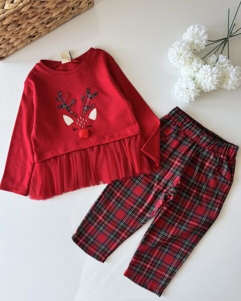 Etek Ucu Tüllü Yeni Yıl Takımı - Kırmızı