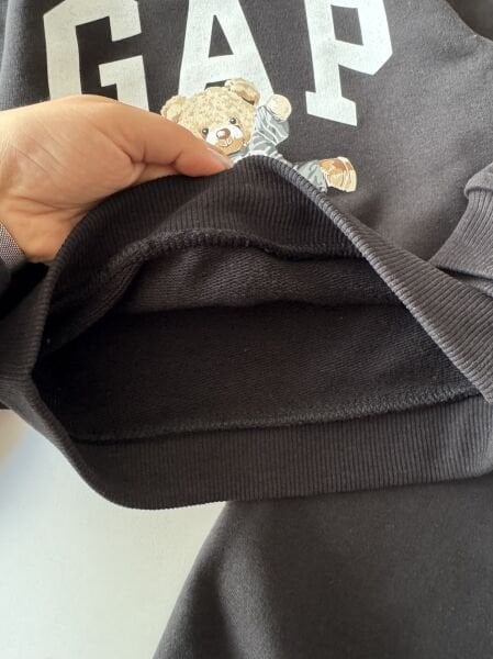 Logolu Ayıcık Baskılı Eşofman Takımı - Siyah