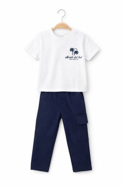 Asarkids Petek Dokulu Diagonel 3'lü Takım - Lacivert