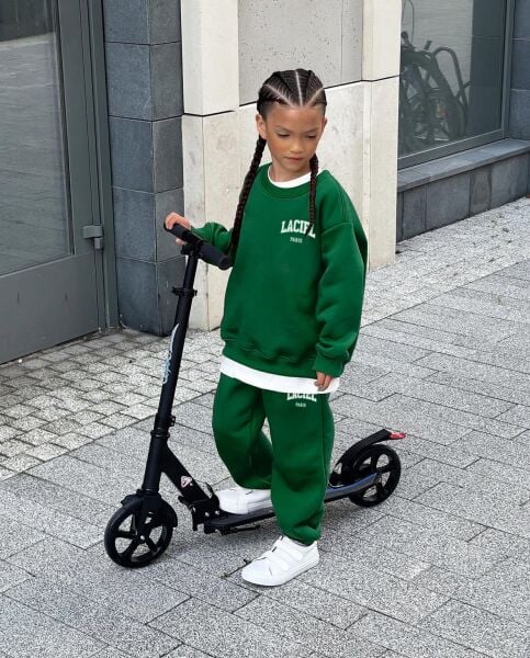 La'ciel Paris Sloganlı Basic Takım - Yeşil