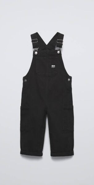 Unisex Denim Salopet - Siyah